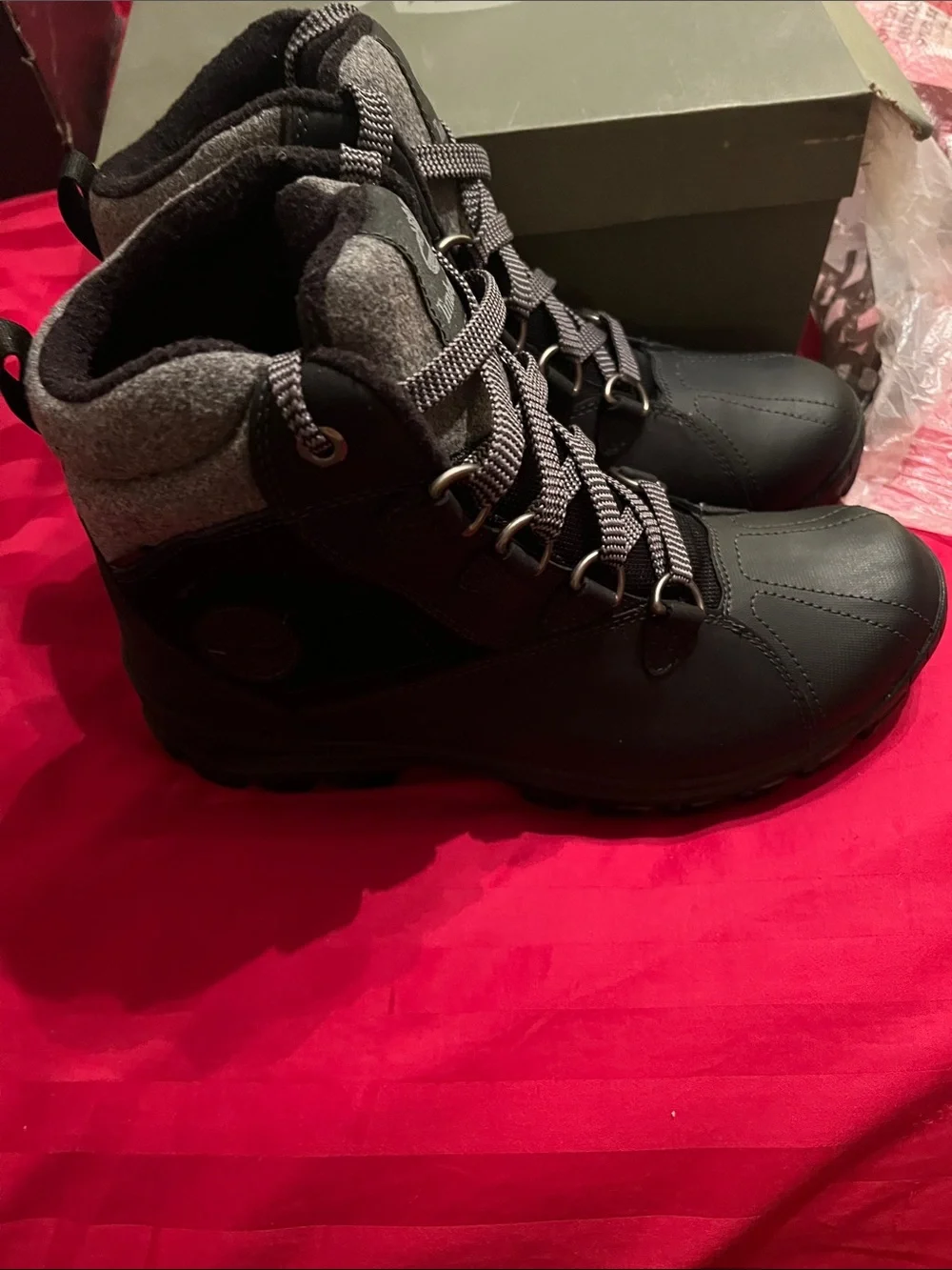 Timberland Black and Gray Lace-Up Outdoor Boots